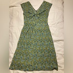 Stretchy sleeveless v neck dress geometric print colorful